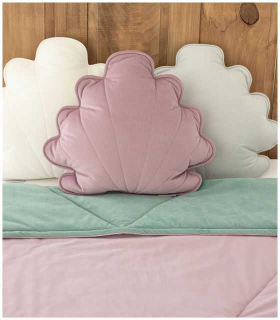 Poduszka muszelka Velvet Dark Pink - Ciemnoróżowa
