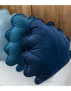 Poduszka muszelka Velvet Dark Blue - Ciemnoniebieska