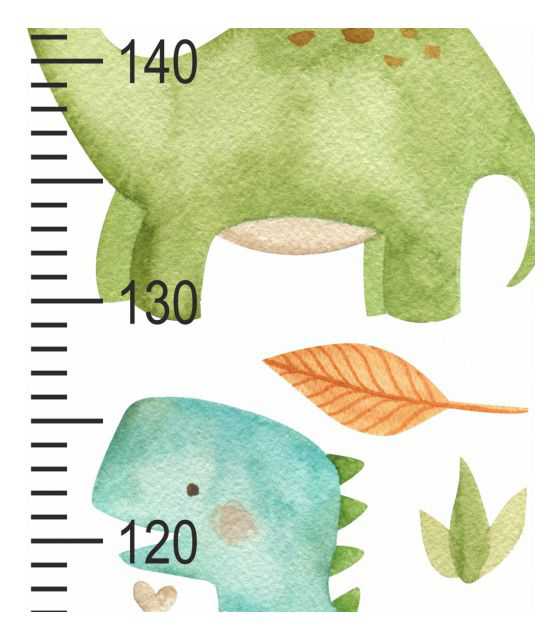 Miarka Wzrostu Dinozaury Akwarelowe + znaczniki