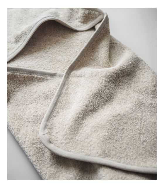 lniany ręcznik frotte z kapturkiem | natural linen