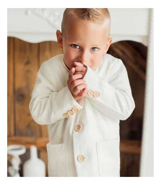 Bianco garnitur lniany dla chłopca 2-częściowy