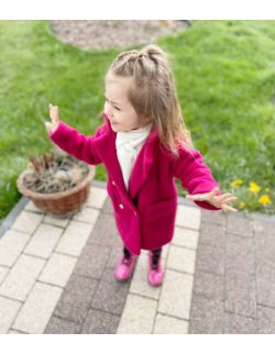 Elegancki płaszcz różowy dla dziewczynki 