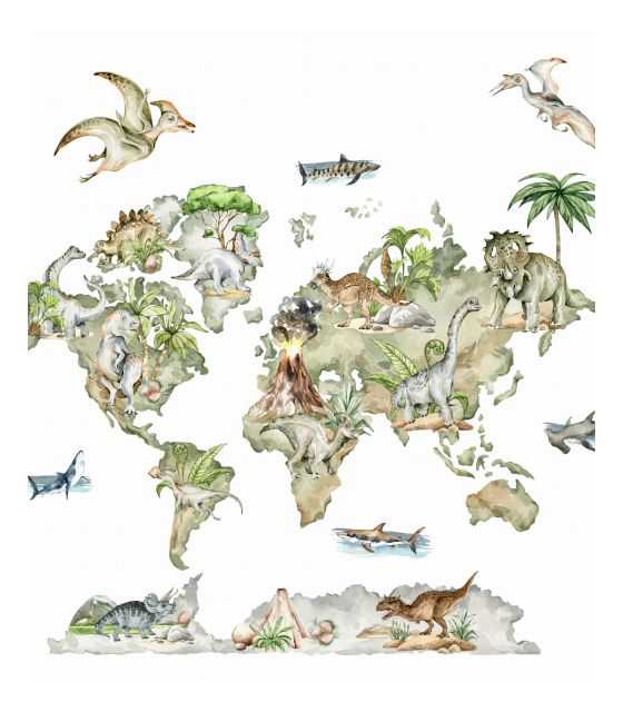Mapa Świata Dinozaury
