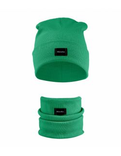 Komplet czapka+ komin | Trawiasty zielony