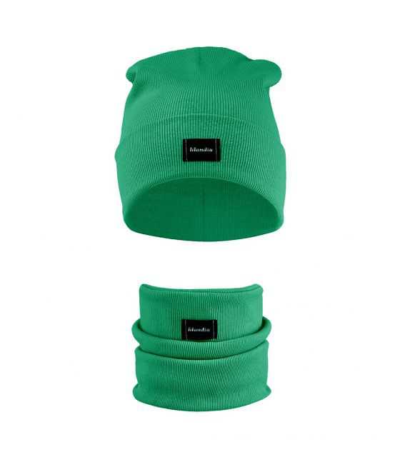 Komplet czapka+ komin | Trawiasty zielony