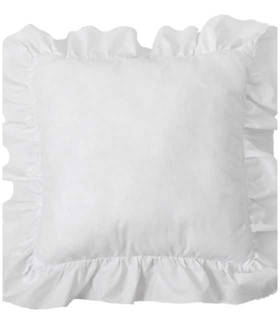 Poduszka kwadracik z falbanką biała