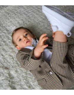 Lux garnitur dla chłopca 3-częściowy pepitka 
