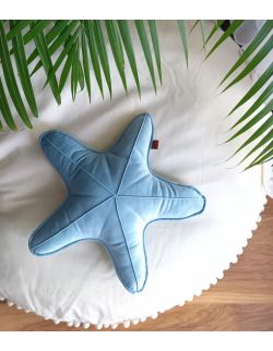 niebieska poduszka dekoracyjna rozgwiazda