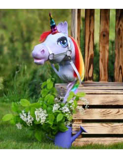 Hobby horse - tęczowy jednorożec - koń na patyku