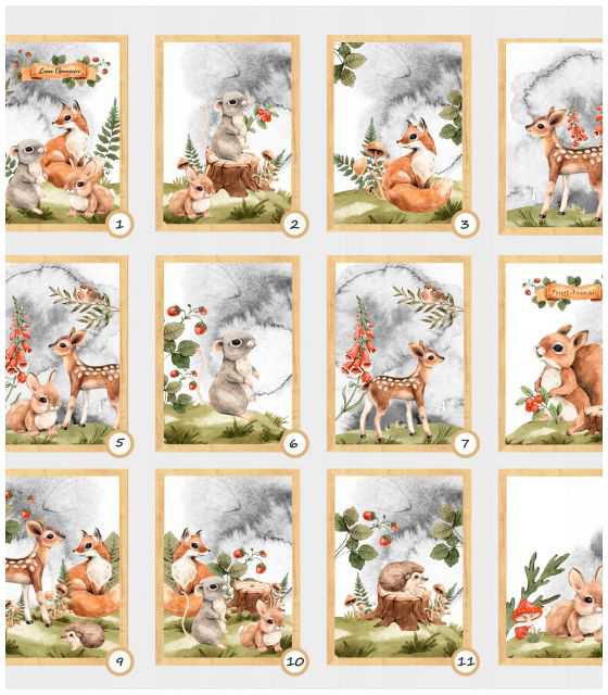 Plakaty Leśne zwierzęta 24 wzory!