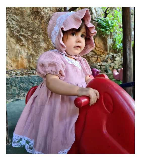 Noelia muślinowa sukienka dla dziewczynki z koronką
