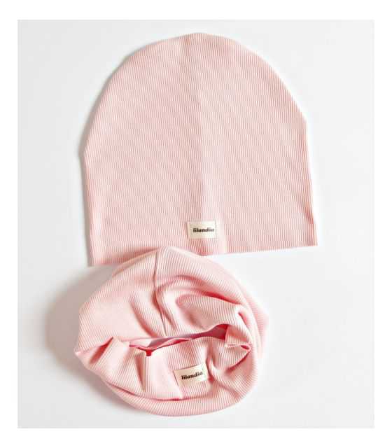 Komplet prążkowany | blush pink