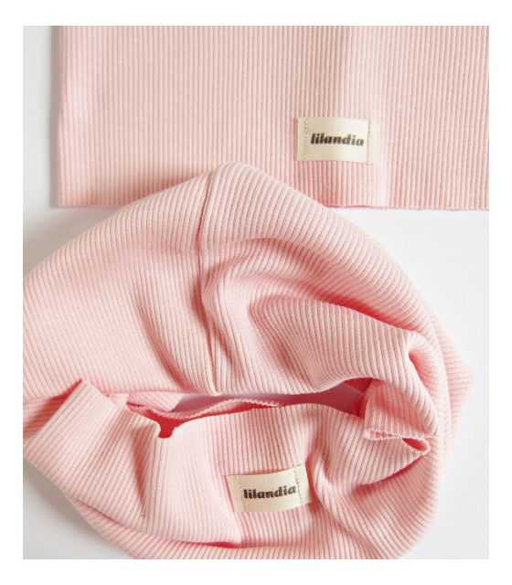Komplet prążkowany | blush pink