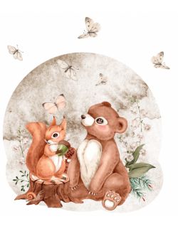 Mieszkańcy lasu - Miś i wiewiórka