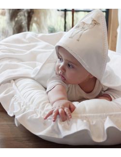 Gniazdko niemowlęce BASIC z falbanką Białe