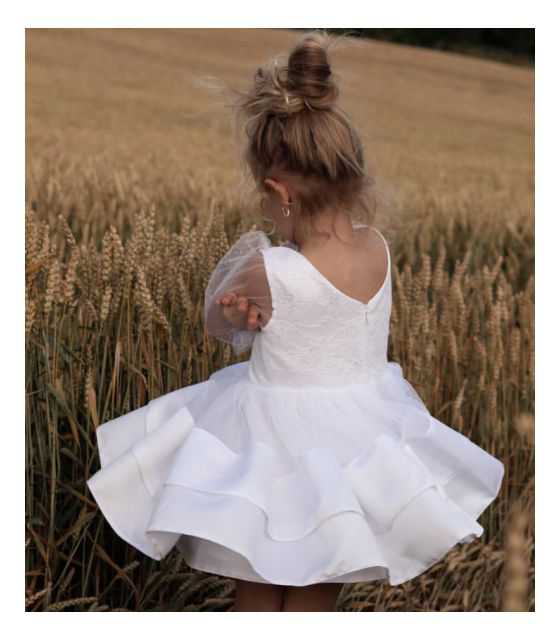 Amelia biała sukienka tiulowa dla dziewczynki 