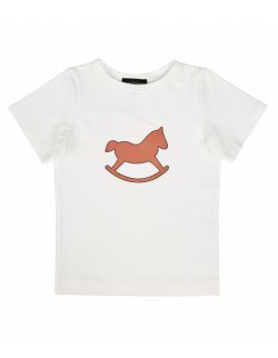 T-shirt dziecięcy Premium Ecru z Karmelowym Logo