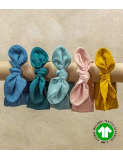 Opaska niemowlęca pin up dla dziewczynki z bawełny organicznej GOTS 0-3mc kolory