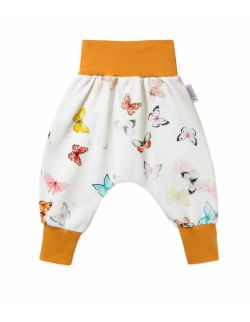 Spodnie dla niemowlaka motyle ecru