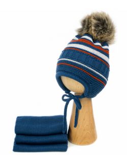 Zimowa czapka niemowlęca z szalikiem