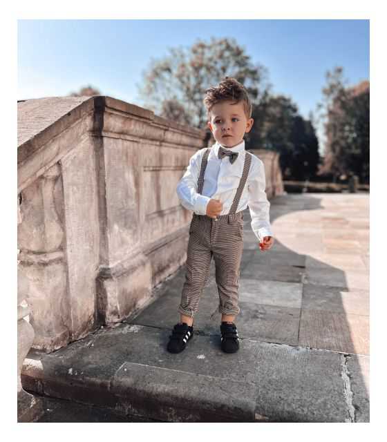 Lux spodnie eleganckie dla chłopca pepitka