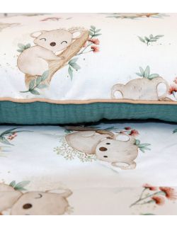 Bawełniano muślinowa poduszka dla dziecka Koala Biel