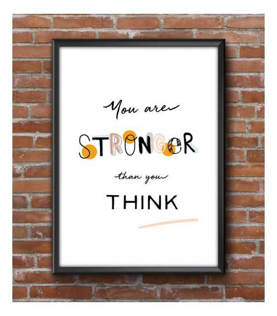 Plakat motywacyjny You are stronger than you think A3