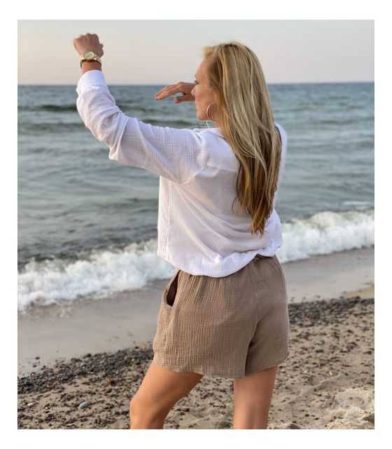 Długa koszula muślinowa dla kobiet bawełna organiczna biała
