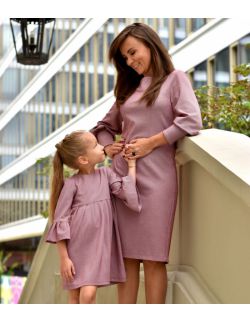 Sukienki dla mamy i córki Królewska Perła Maroon Pink opcja karmienia piersią 
