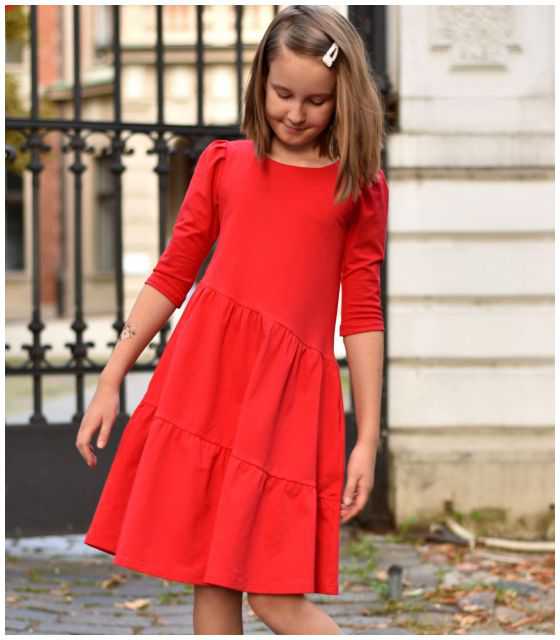 czerwona sukienka dla dziewczynki - KOLEKCJA FRILLS COLOURS