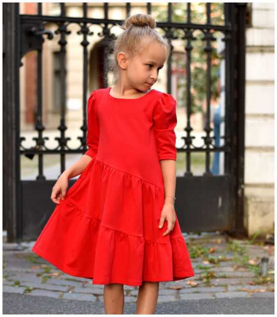 czerwona sukienka dla dziewczynki - KOLEKCJA FRILLS COLOURS