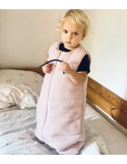 Śpiworek dziecięcy z nogawkami muślinowy różowy  1- 4 lata