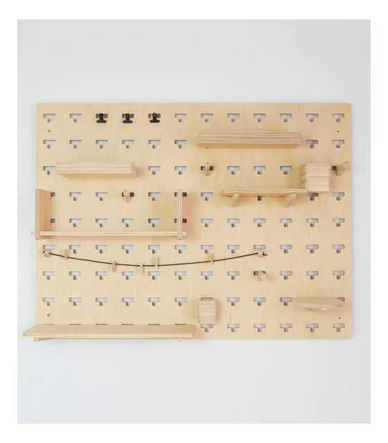 Organizer / Półka / Pegboard zestaw (100 × 75) SZARAGI