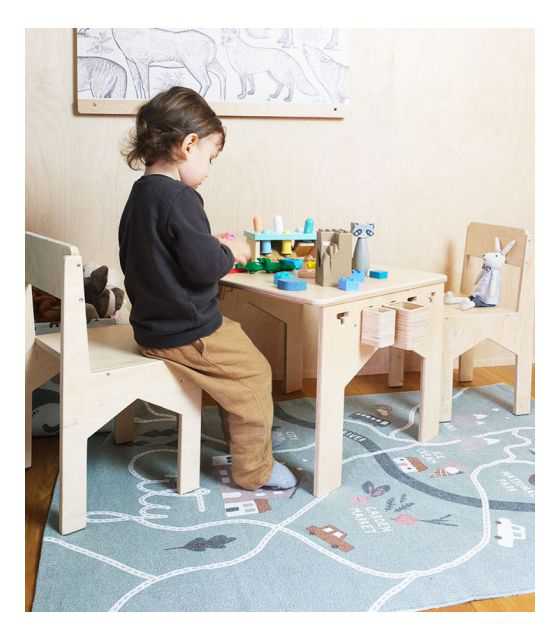 Stolik z krzesełkami dla dziecka | zestaw SZARAGI