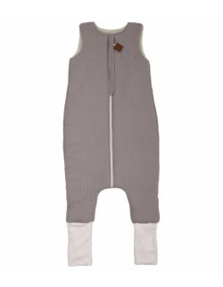 Hi Little One - ocieplany śpiworek dwustronny piżamka z nogawkami SLIM BAG GREY/ MINT roz M