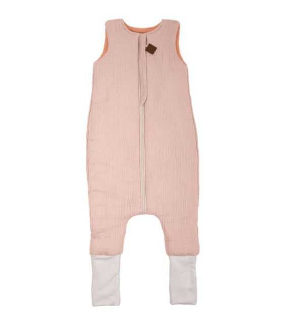 Hi Little One - ocieplany śpiworek dwustronny piżamka z nogawkami SLIM BAG BLUSH/SALMON roz S