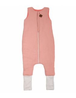 Hi Little One - ocieplany śpiworek dwustronny piżamka z nogawkami SLIM BAG BABY PINK/CORAL roz M