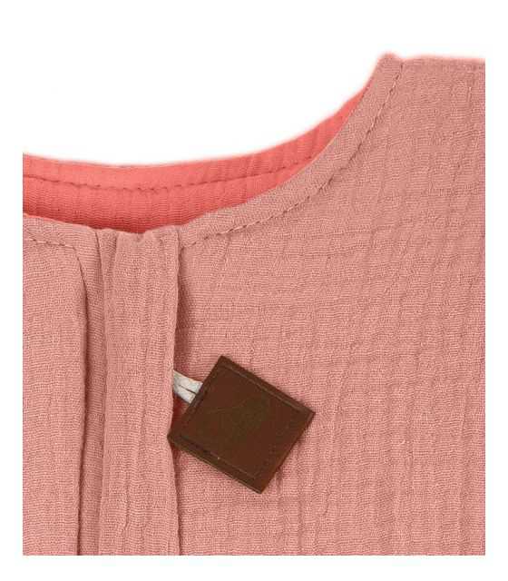 Hi Little One - ocieplany śpiworek dwustronny piżamka z nogawkami SLIM BAG BABY PINK/CORAL roz S