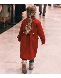Elegancki płaszczyk dla dziewczynki czerwony