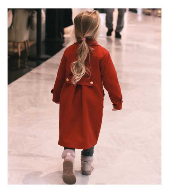 Elegancki płaszczyk dla dziewczynki czerwony