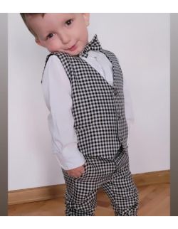 Nico modny komplet w kratkę dla chłopca