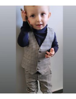 Nico modny komplet w kratkę dla chłopca