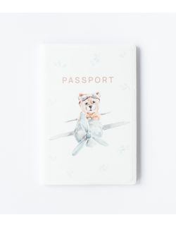 Etui na paszport Miś w samolocie