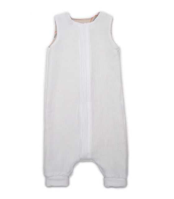 Śpiworek dwustronny piżamka z nogawkami z organicznej BIO bawełny muślin RAINBOW, rozmiar S