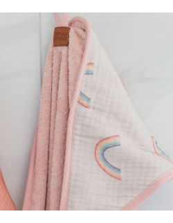 Ręcznik niemowlęcy z kapturkiem z frotty bambusowej RAINBIOW