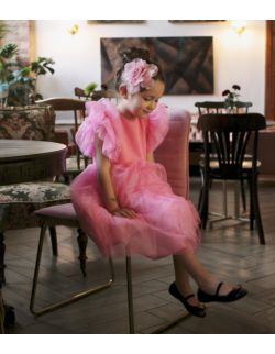 Sukienka z tiulem LILY | różowy