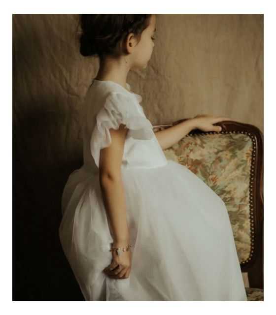 Sukienka z tiulem LILY | biały