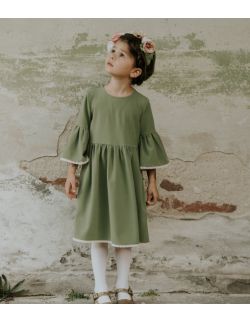Sukienka z koronką ALICE | zielony