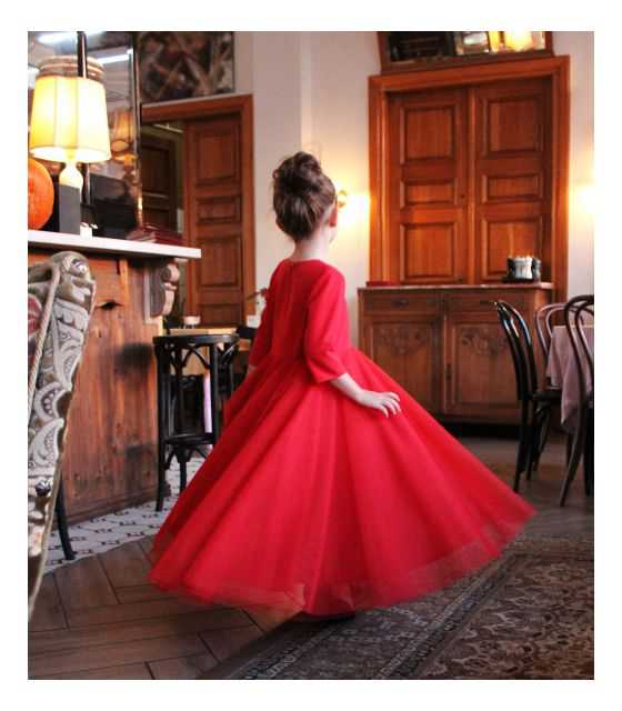 Sukienka maxi z tiulem SOPHIE | czerwony