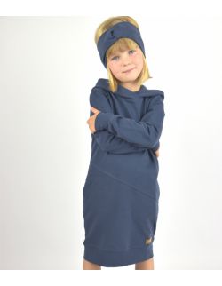 Przedłużona bluza z kapturem, sportowa sukienka dla dziewczynki, sprany jeans 
 Rozmiar ( wiek )-2-3 L (92-98 cm)